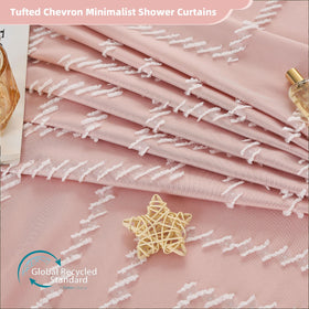 Siiluminisoy boho-chevron texture curtain adds style and privacy.
