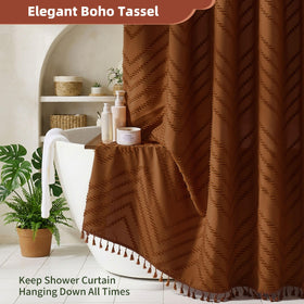 Siiluminisoy boho design shower curtain brings pattern and personality to the bathroom