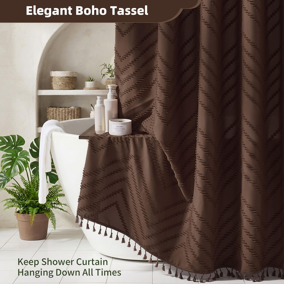 Brown fabric offers modern farmhouse look