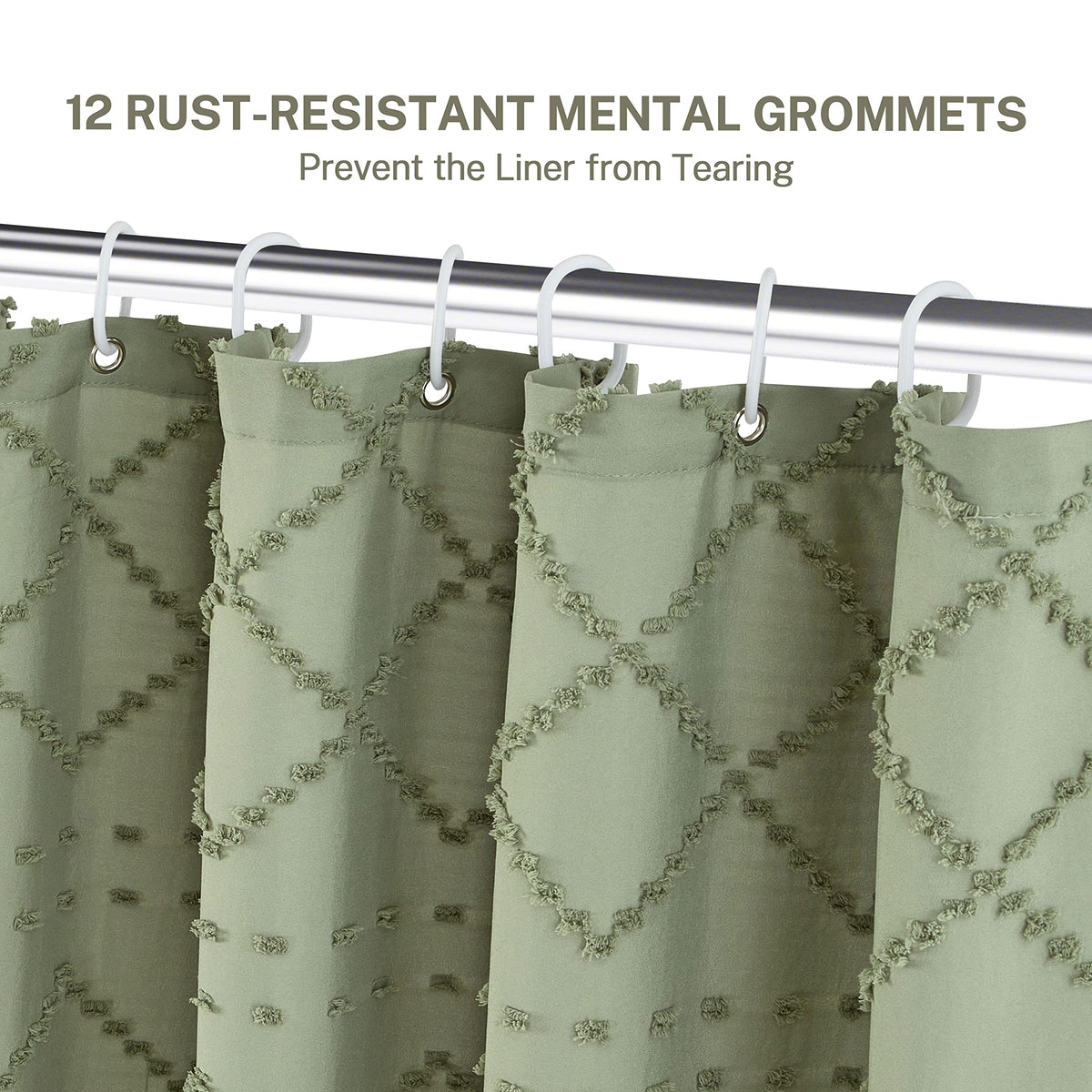 Siiluminisoy curtain enhances bathroom ambiance with subtle textile texture.