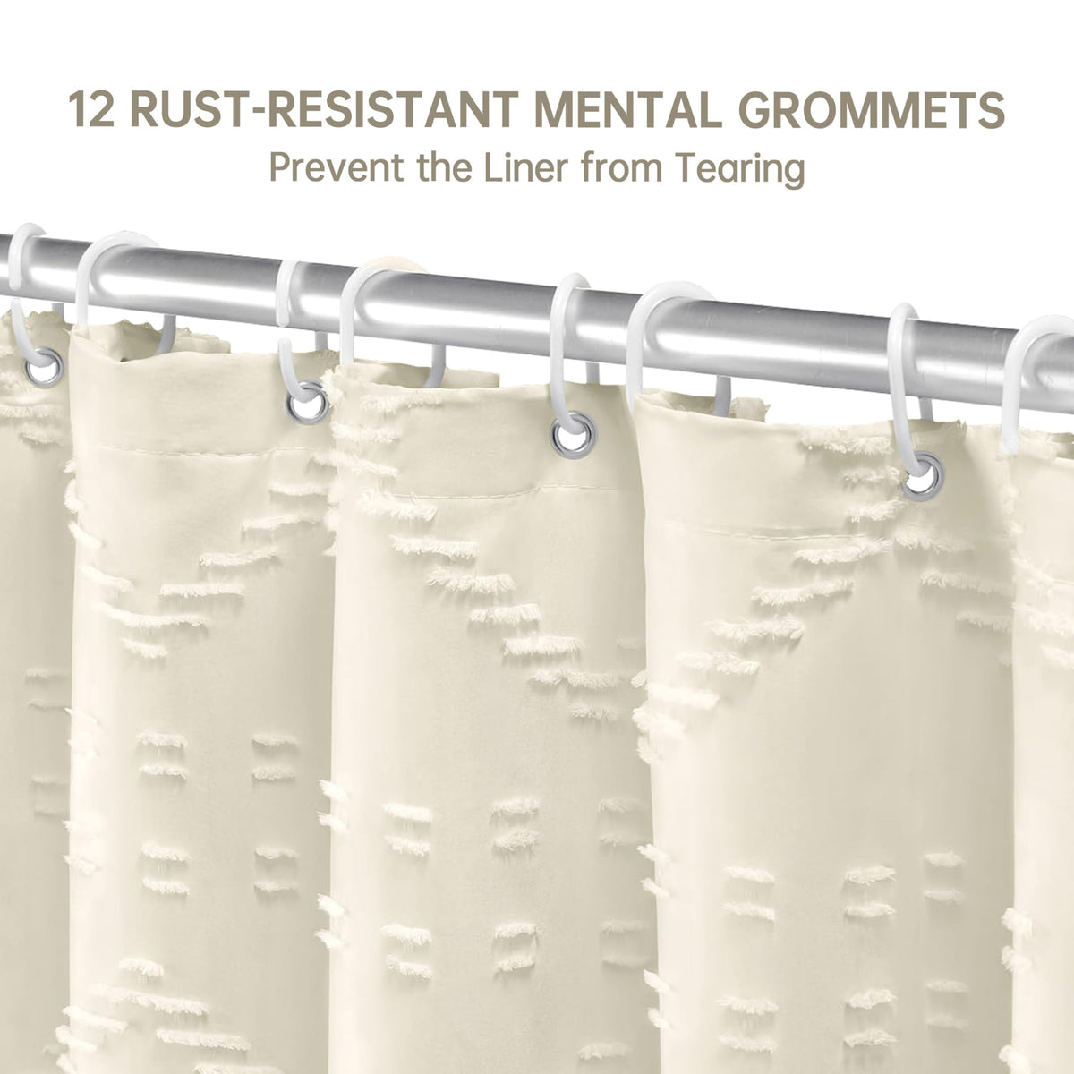 Siiluminisoy Cream Boho curtain machine washable for easy care and cleaning.