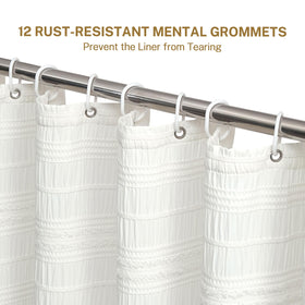 Siiluminisoy farmhouse style curtain suits various bathrooms