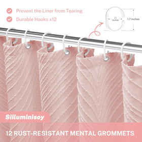Siiluminisoy pink shower curtain brightens small bathrooms with 72x72 size.