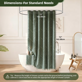 Siiluminisoy sage green curtain uses durable polyester fabric for daily bathroom use.
