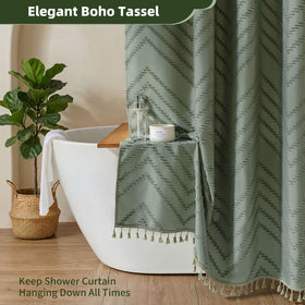 Siiluminisoy sage green curtain with reinforced grommets resists tearing and lasts.