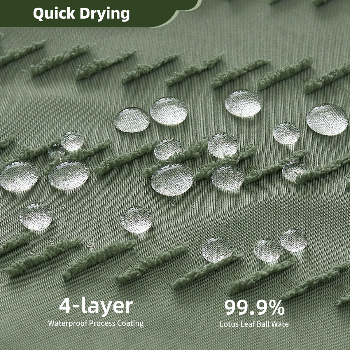 Siiluminisoy sage green curtain with tassels adds boho charm to your bath.