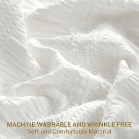 Siiluminisoy white curtain with 12 hooks included for easy setup