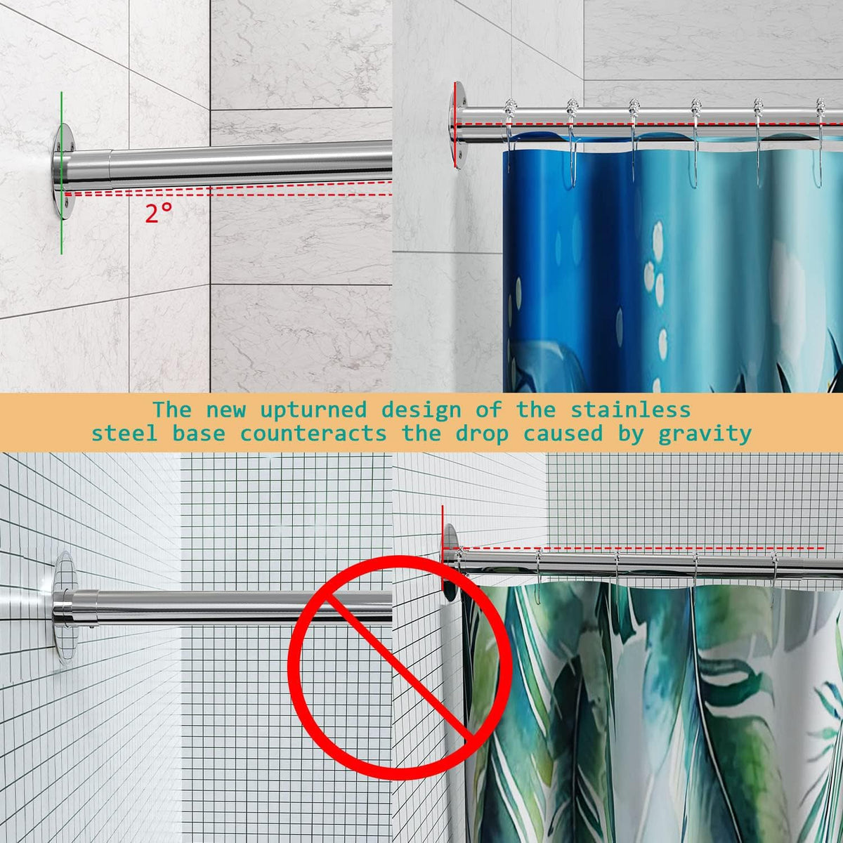 Sikaiqi drill-free installation on tile walls for quick, damage-free setup.