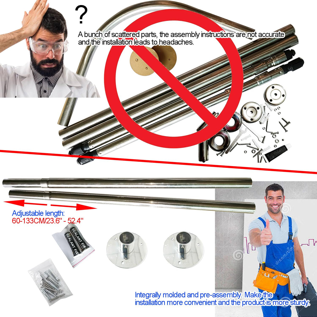 Sikaiqi easy four-configuration assembly for corner showers.