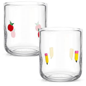SiliFine apple-icon stemless glass red enhances casual dining and kids party tables
