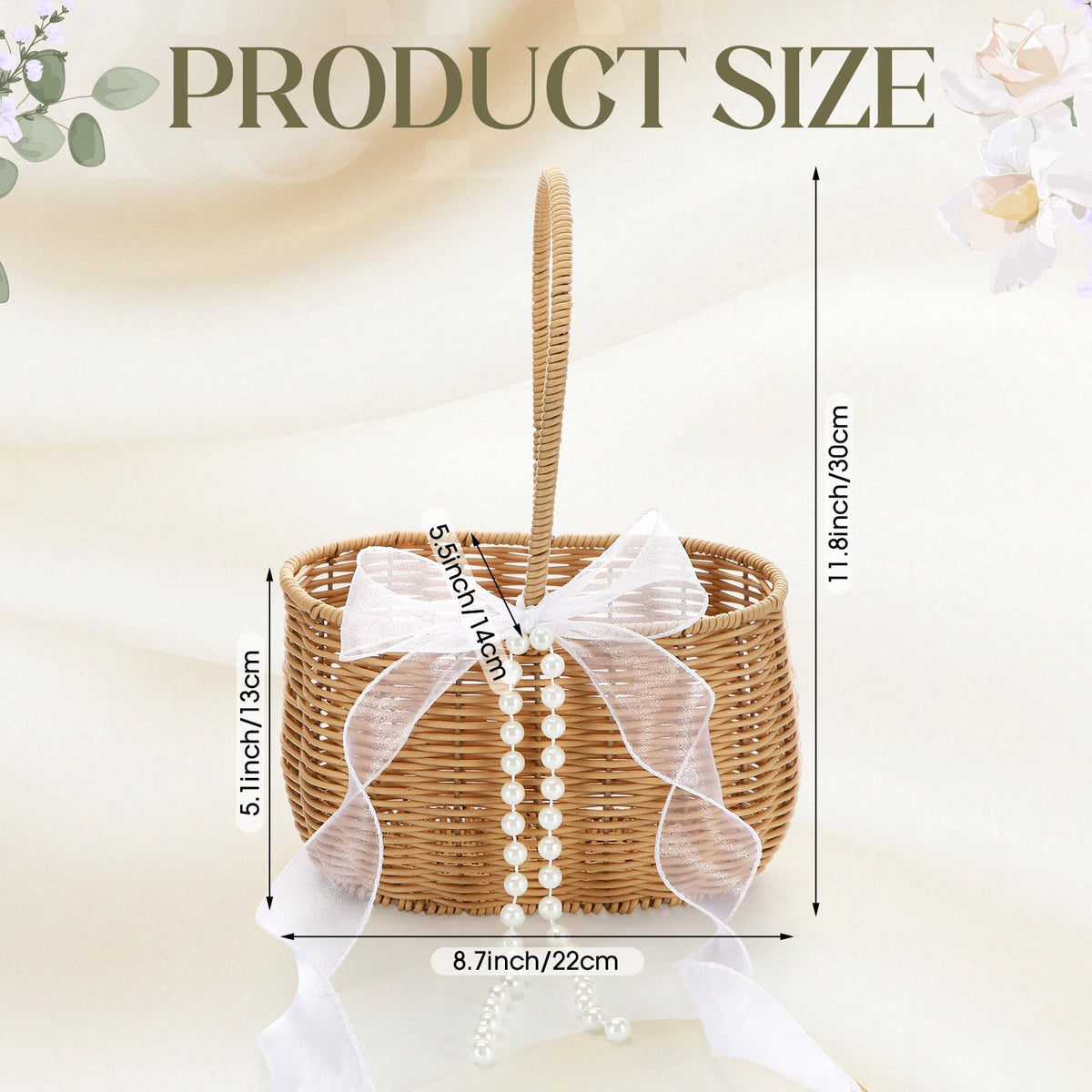 SiliFine close-up of pearl chains on the basket adds elegance.