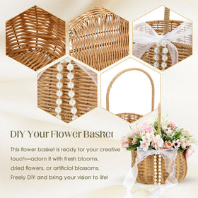SiliFine white ribbon bows embellish the rustic basket.