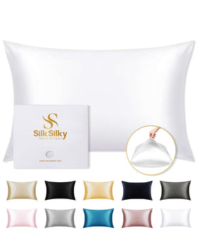 SilkSilky silk pillowcase 22 momme for smooth hair and skin.