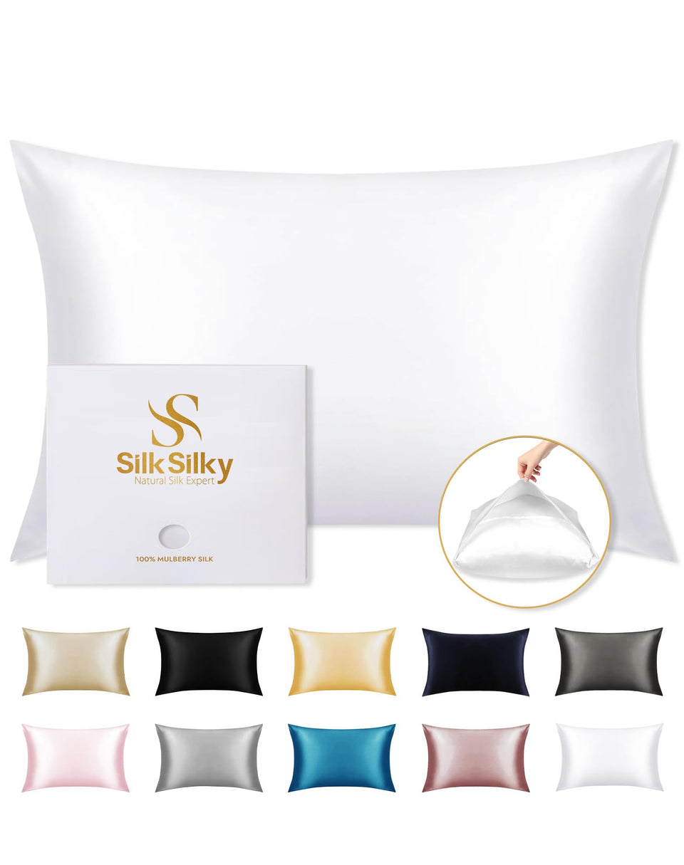 SilkSilky silk pillowcase 22 momme for smooth hair and skin.