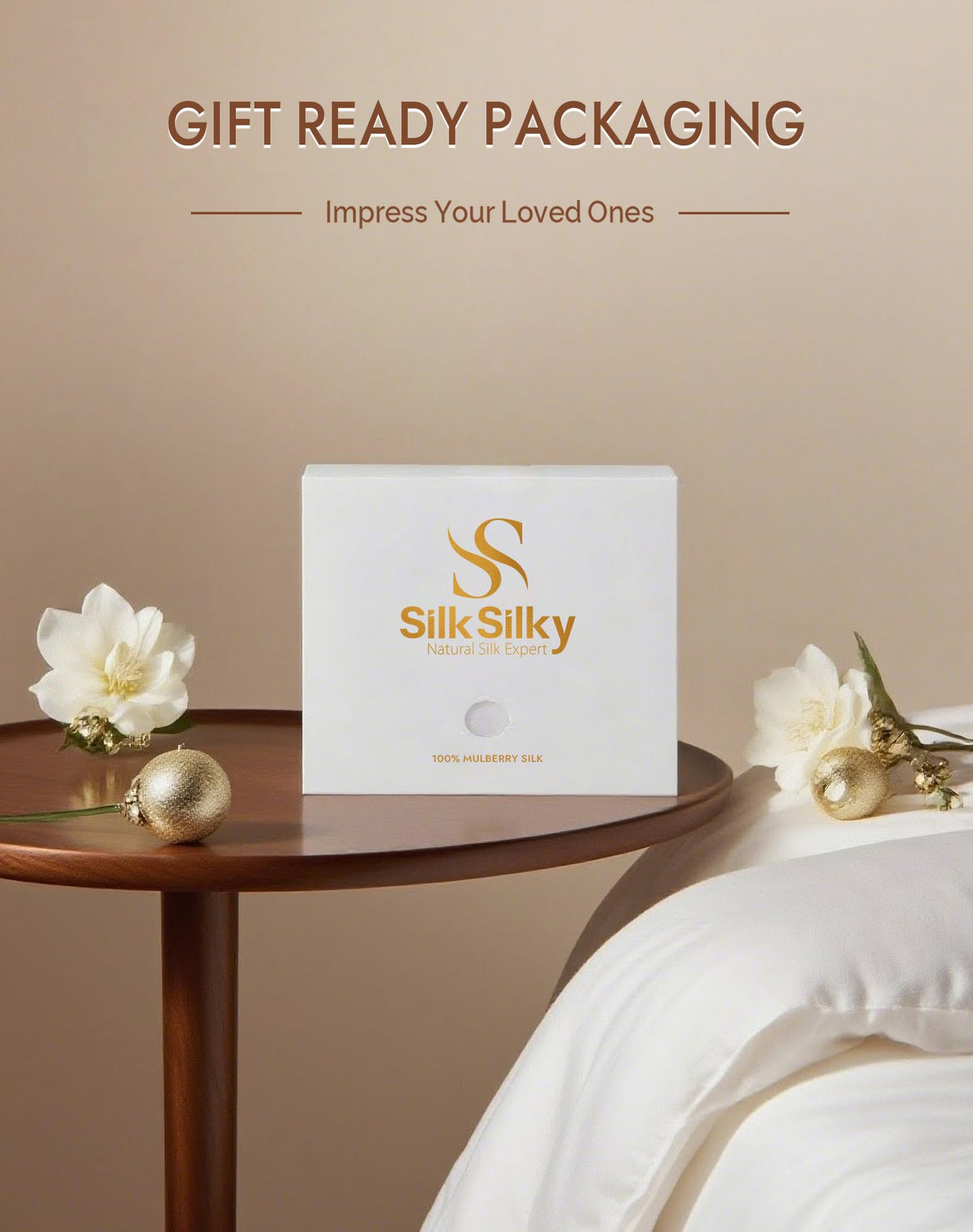 SilkSilky pillowcase promotes skin glow during sleep.