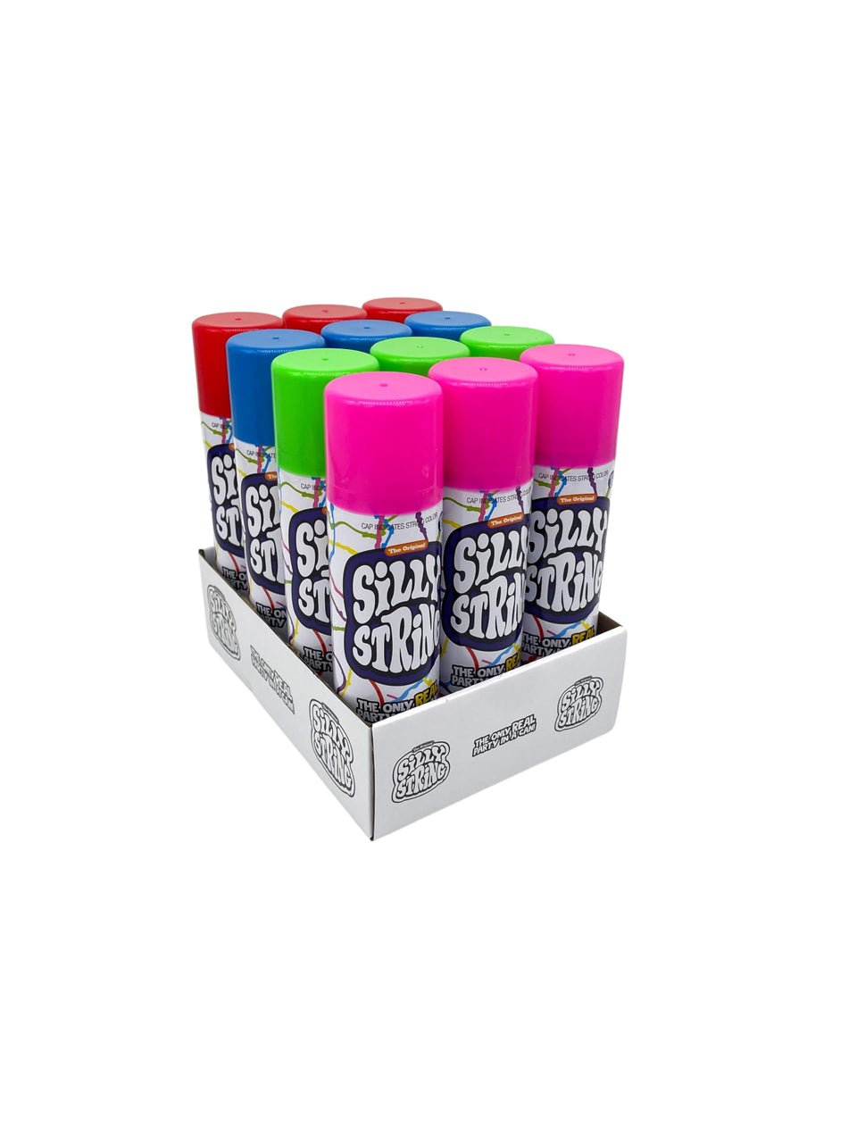 The Original Silly String party pack with twelve 3oz cans for celebrations