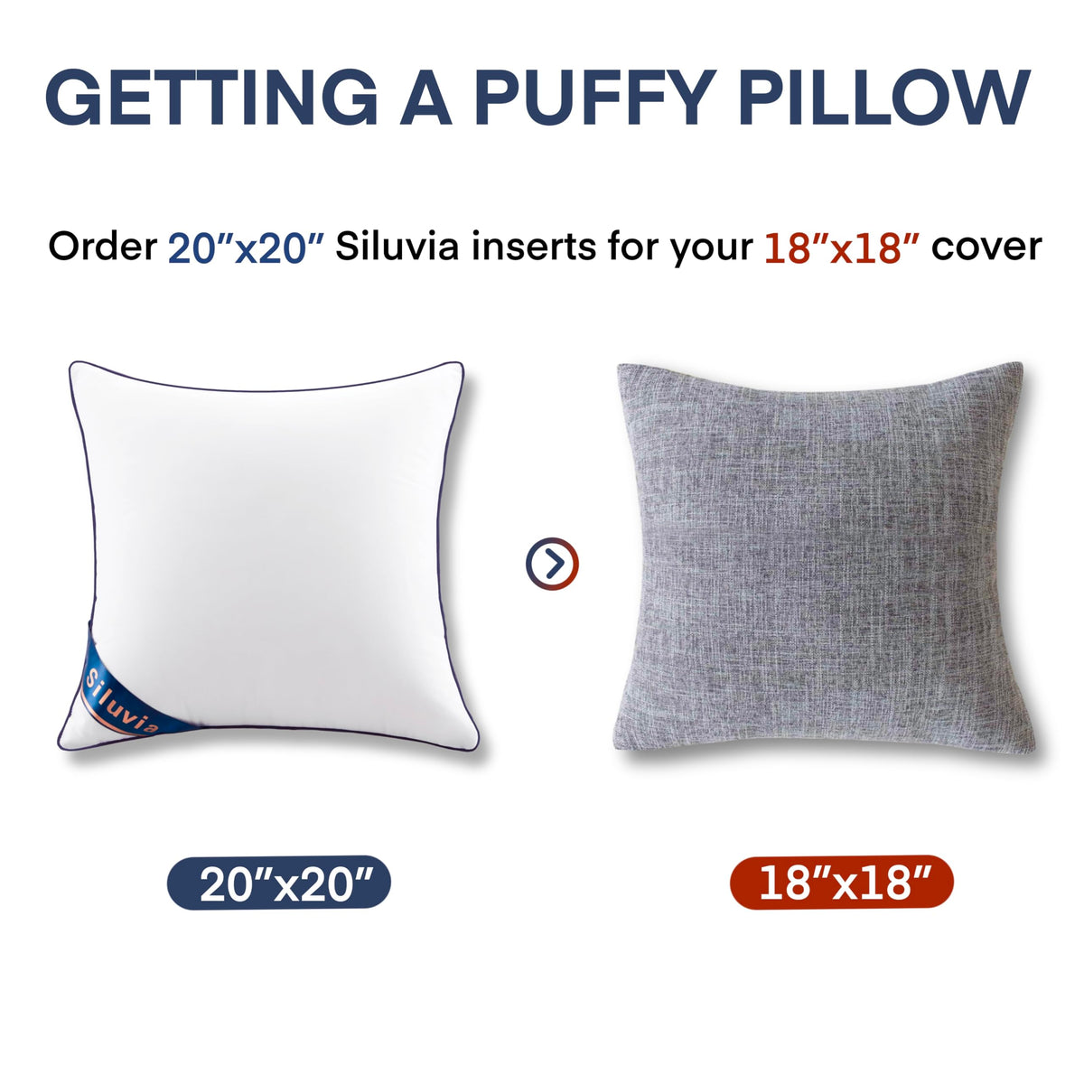 Siluvia cotton shell inserts with 4D filling for durable loft.