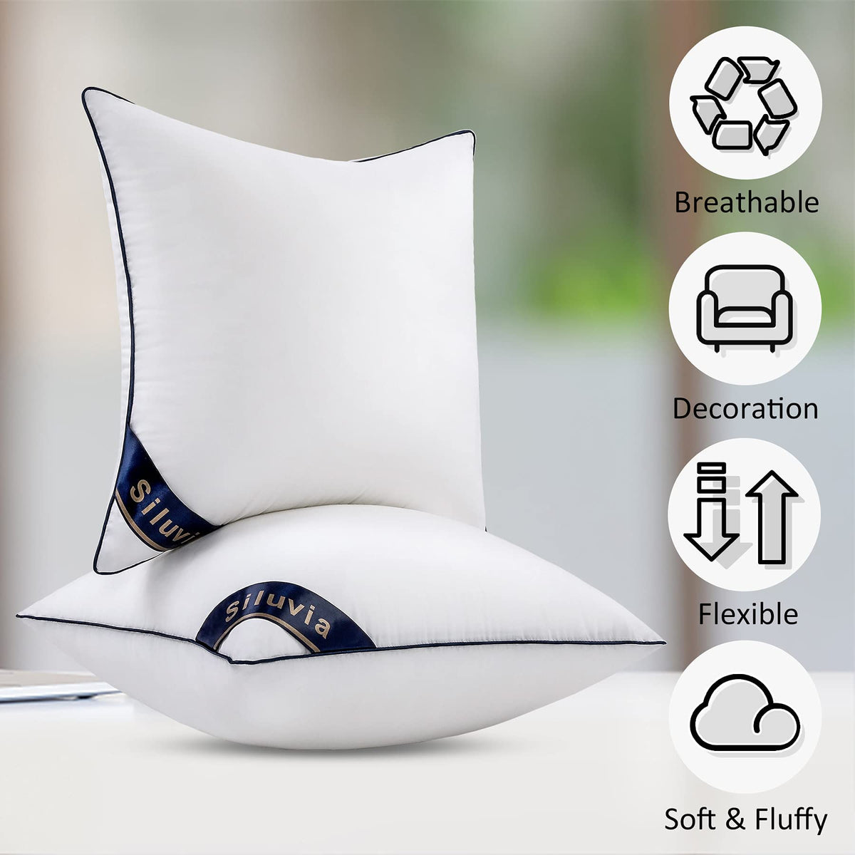 Siluvia inserts placed on chair to showcase versatile decor
