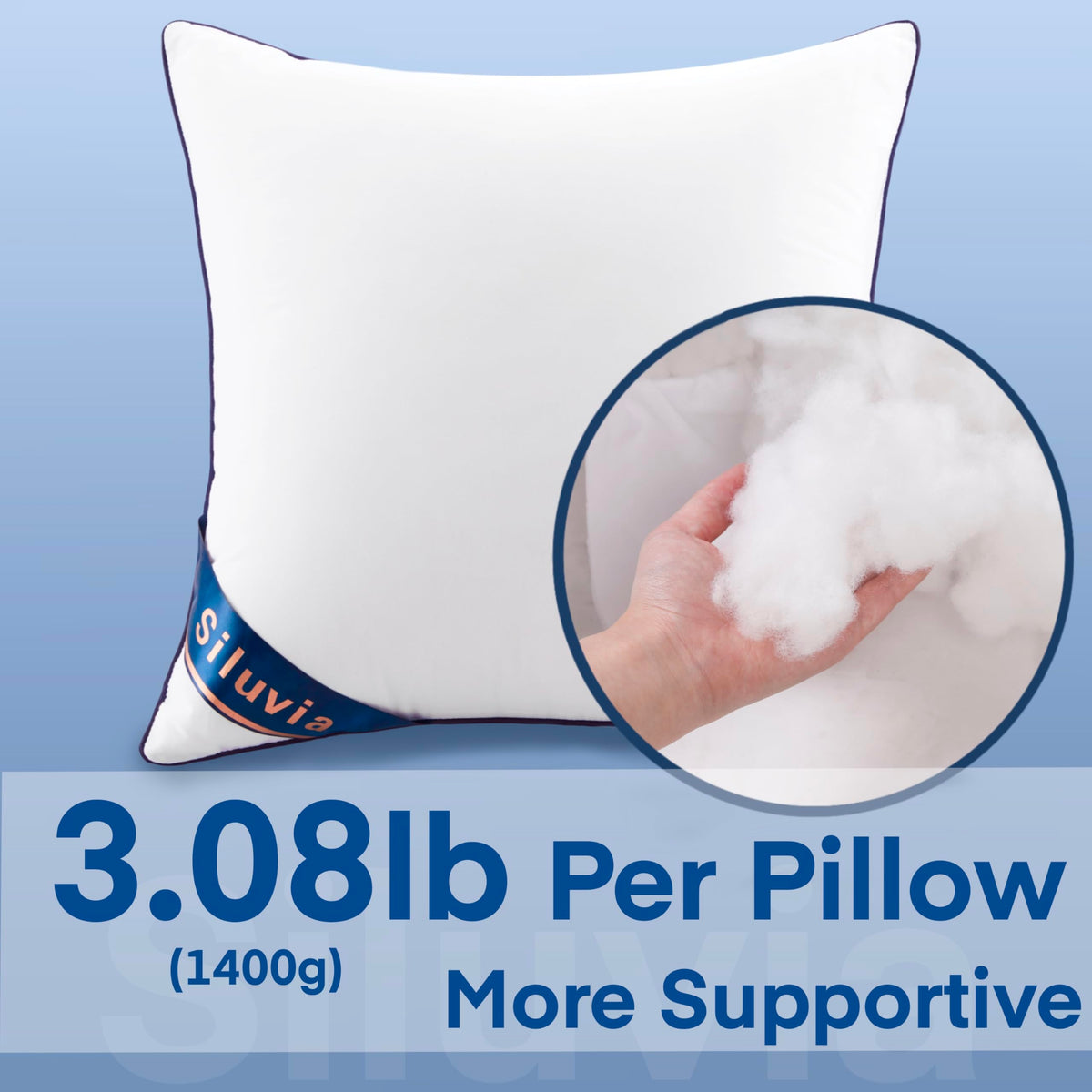 Siluvia white cotton cover on decorative pillow for couch comfort