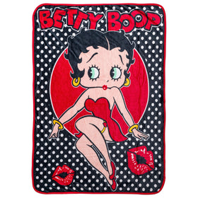 Silver Buffalo Betty Boop circle pose throw front view for cozy lounging
