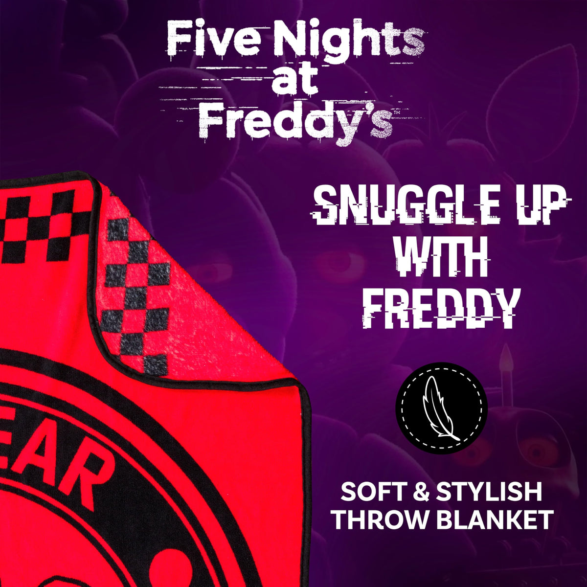 Silver Buffalo Fazbear blanket 45x60 perfect for couch or bed.
