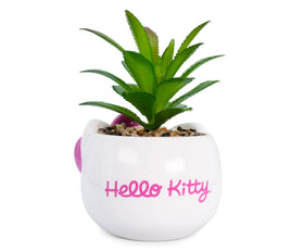 Hello Kitty planter with artificial succulent for maintenance-free greenery
