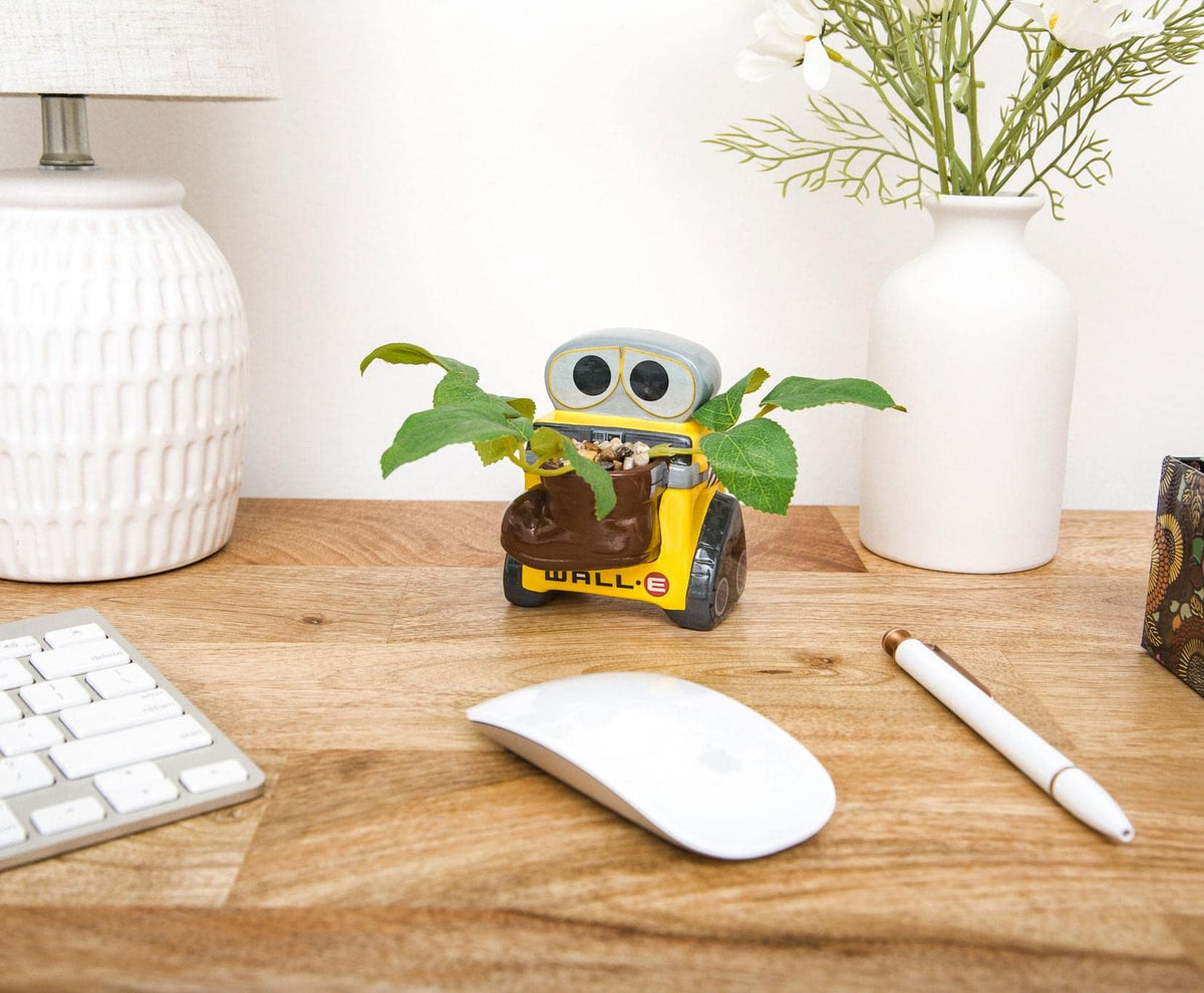 Silver Buffalo Wall-E desk decor in durable ceramic construction.
