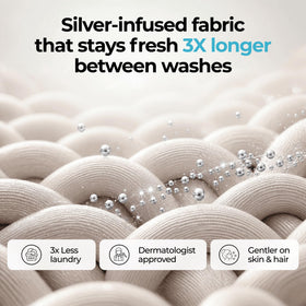 Silvery bed sheets show deep-pocket fit for secure wrinkle-free finish.