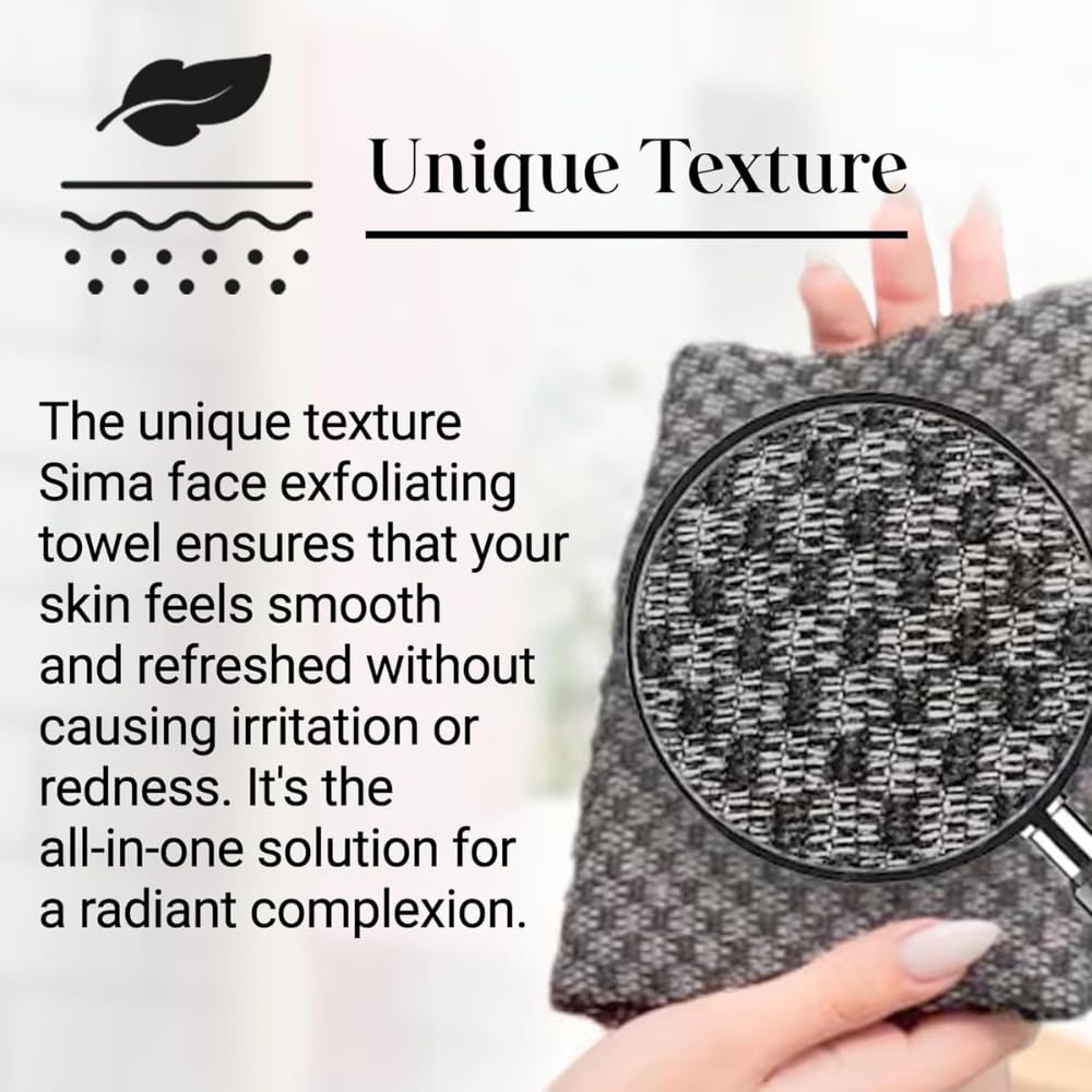Back-side texture of Sima exfoliating towel for enhanced scrubbing