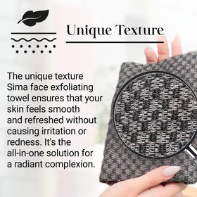 Back-side texture of Sima exfoliating towel for enhanced scrubbing