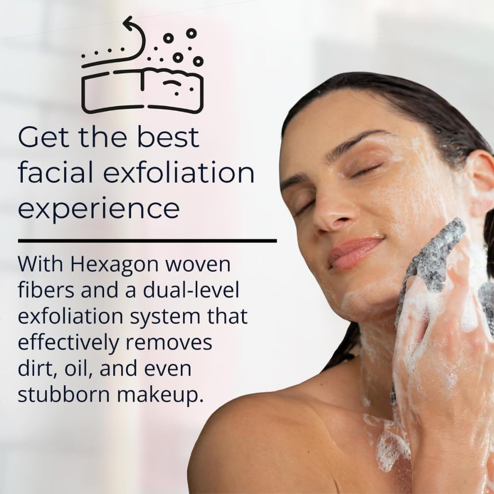 Long 27x35 cm towel reaches the back for easy scrubbing