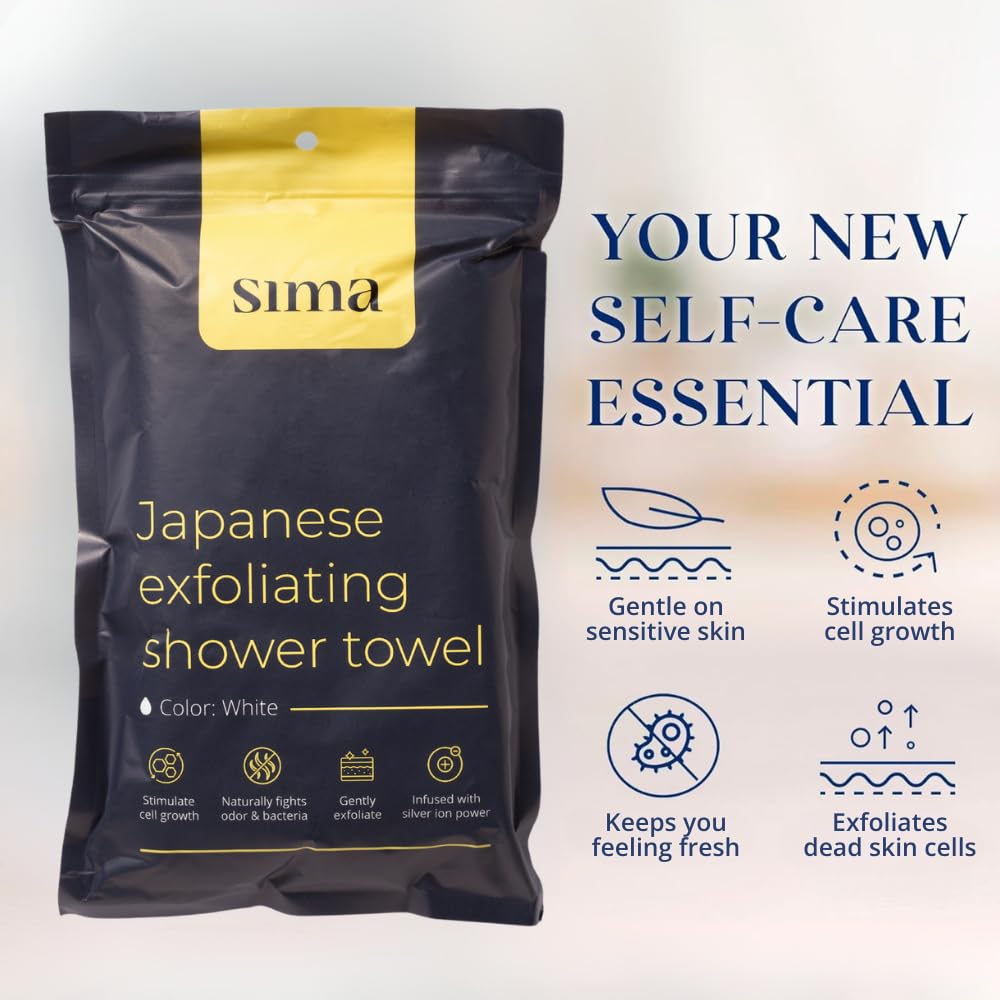 Sima Brand double-sided towel for cleansing and deeper exfoliation