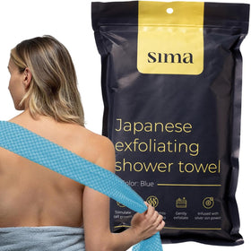 Simabrand exfoliating washcloth face side blue for gentle cleansing and exfoliation