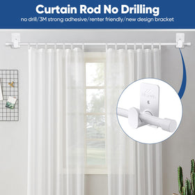 SIMEWIN 3M adhesive bracket curtain rod demonstrates easy, drill-free installation