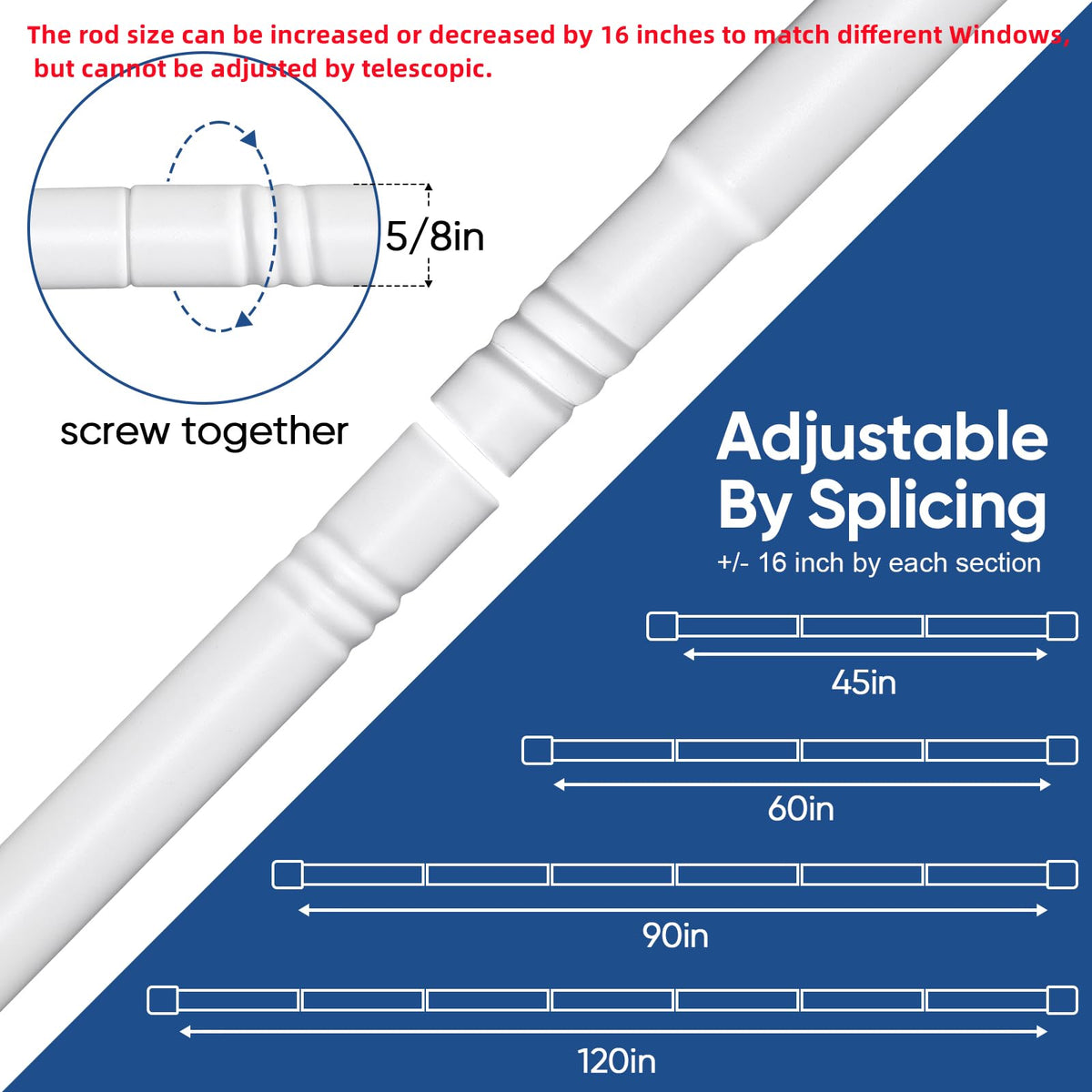 SIMEWIN no-drill rod supports up to 16 pounds without screws