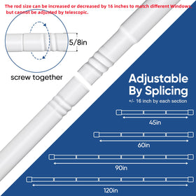 SIMEWIN no-drill rod supports up to 16 pounds without screws