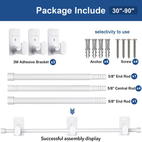 SIMEWIN rod adheres to glass, tiles, and stainless steel surfaces for versatile mounting