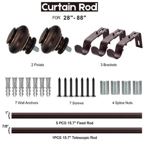 1 inch diameter SIMEWIN curtain rod offers sturdy curtain support