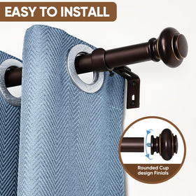SIMEWIN bronze curtain rod finial round detail adds classic style