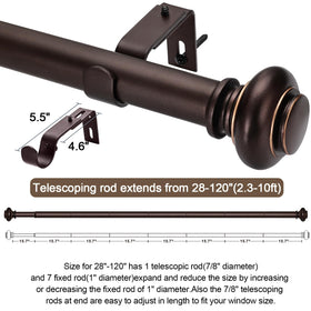 SIMEWIN bronze curtain rod package contents including hardware