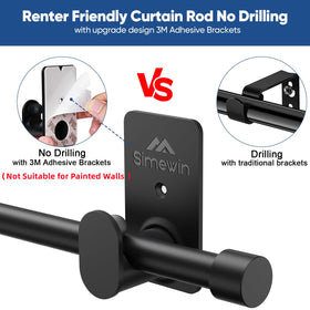SIMEWIN curtain rod assembly demonstrates easy two-step installation.