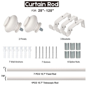 SIMEWIN curtain rod system supports drapery weight up to 30 lbs.