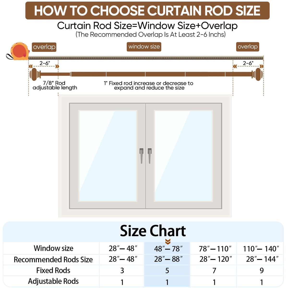 SIMEWIN heavy-duty rod shown for reliable mid-weight drapery support.
