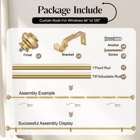 SIMEWIN curtain rods withstand daily use with a 33 lbs load