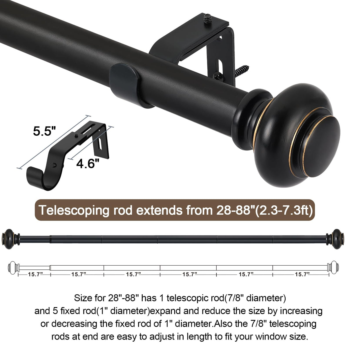 SIMEWIN one-inch diameter rod detail highlights sturdy construction.