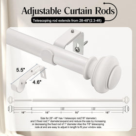 SIMEWIN 1in-diameter rod provides sturdy support for heavier draperies.