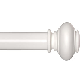 SIMEWIN white curtain rod set extended from 28 to 48 inches for flexible window styling