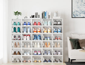SIMPDIY clear plastic shoe box highlighting visibility and easy access