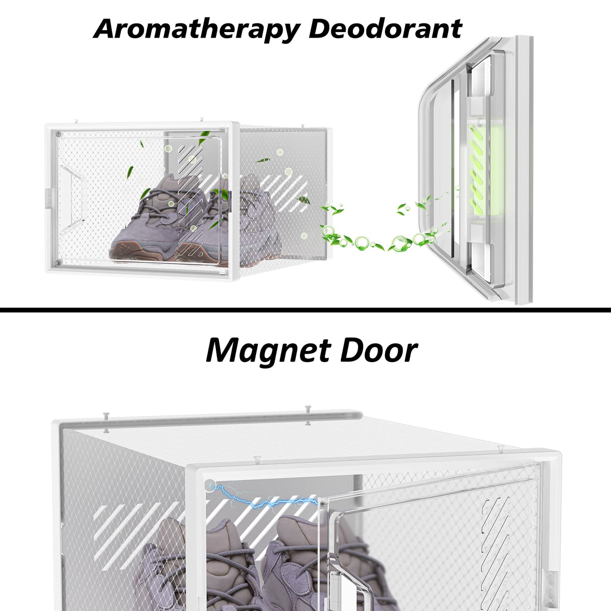 SIMPDIY magnet door keeps lids secure for neater stacking