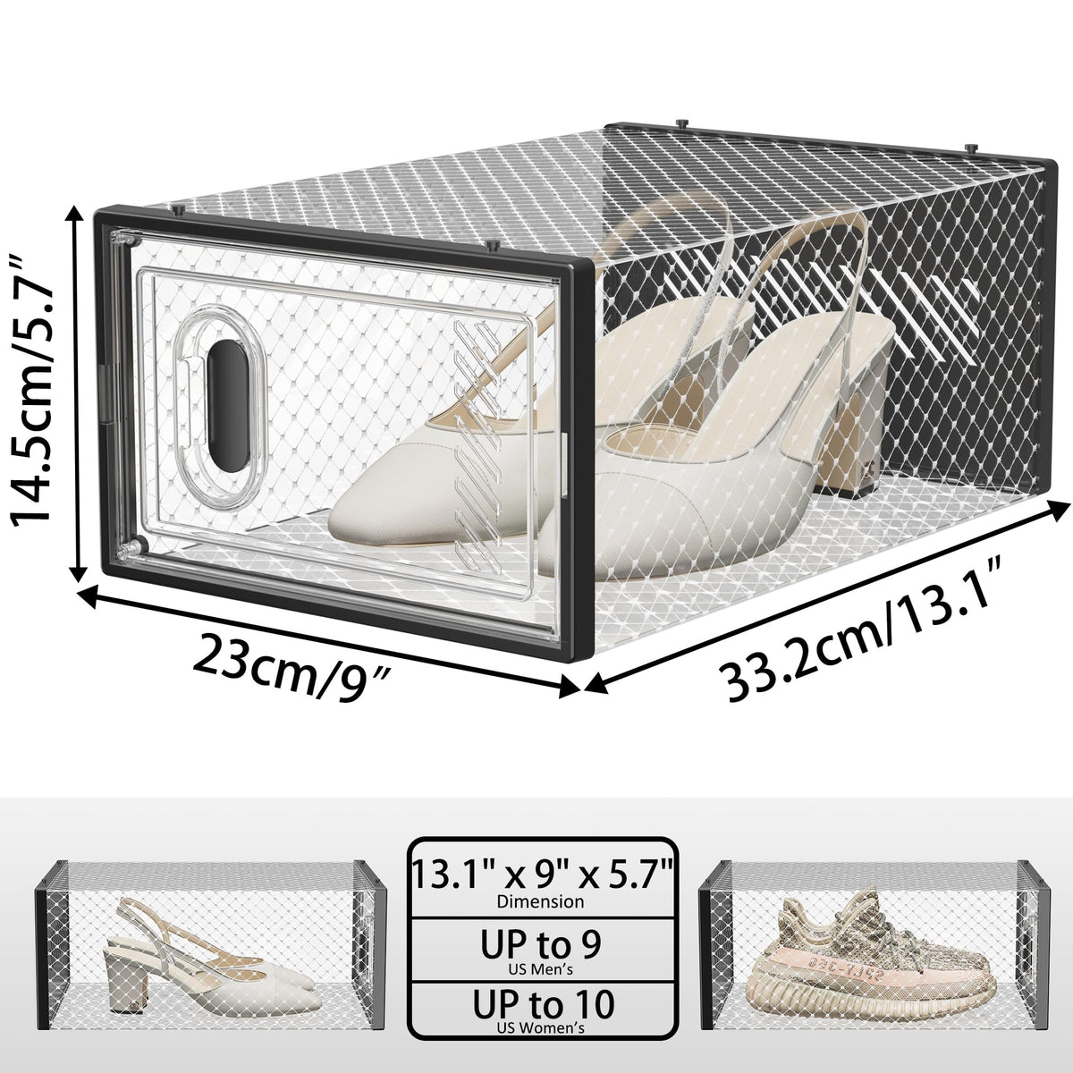 SIMPDIY shoe box dimensions 13.1 by 9 by 5.7 inches
